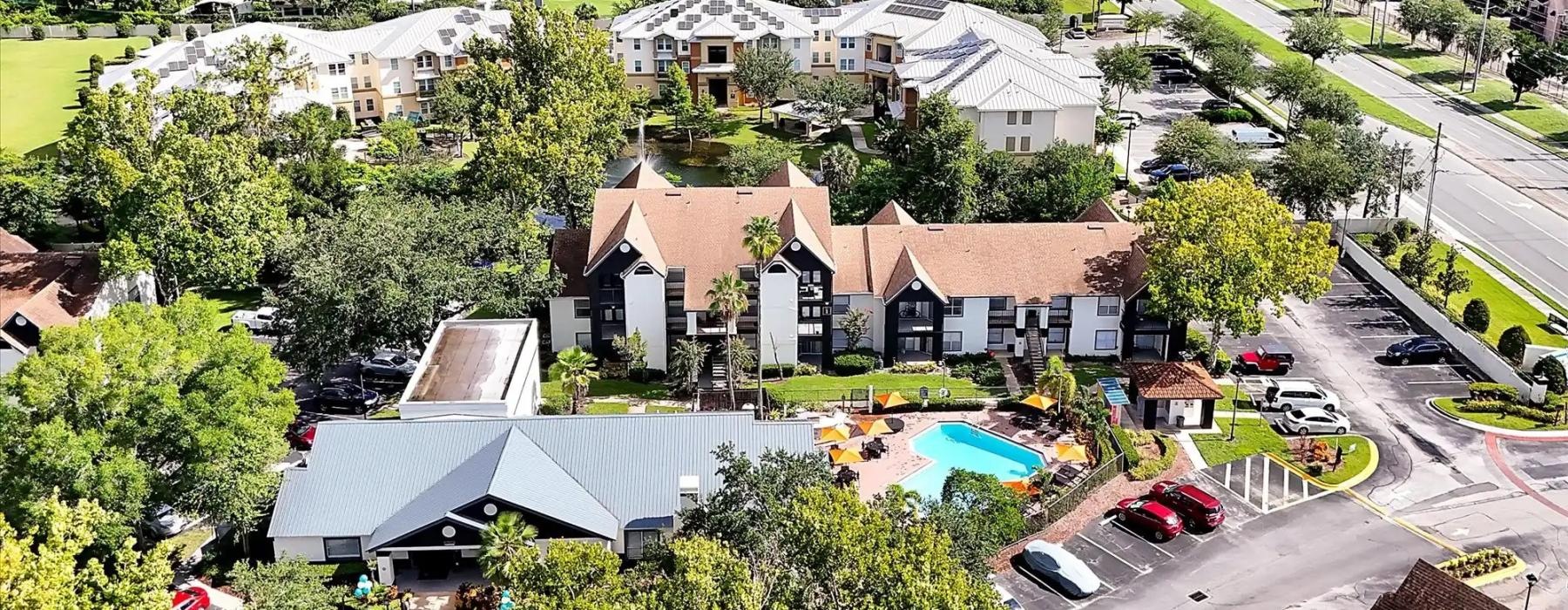 aerial view of a neighborhood