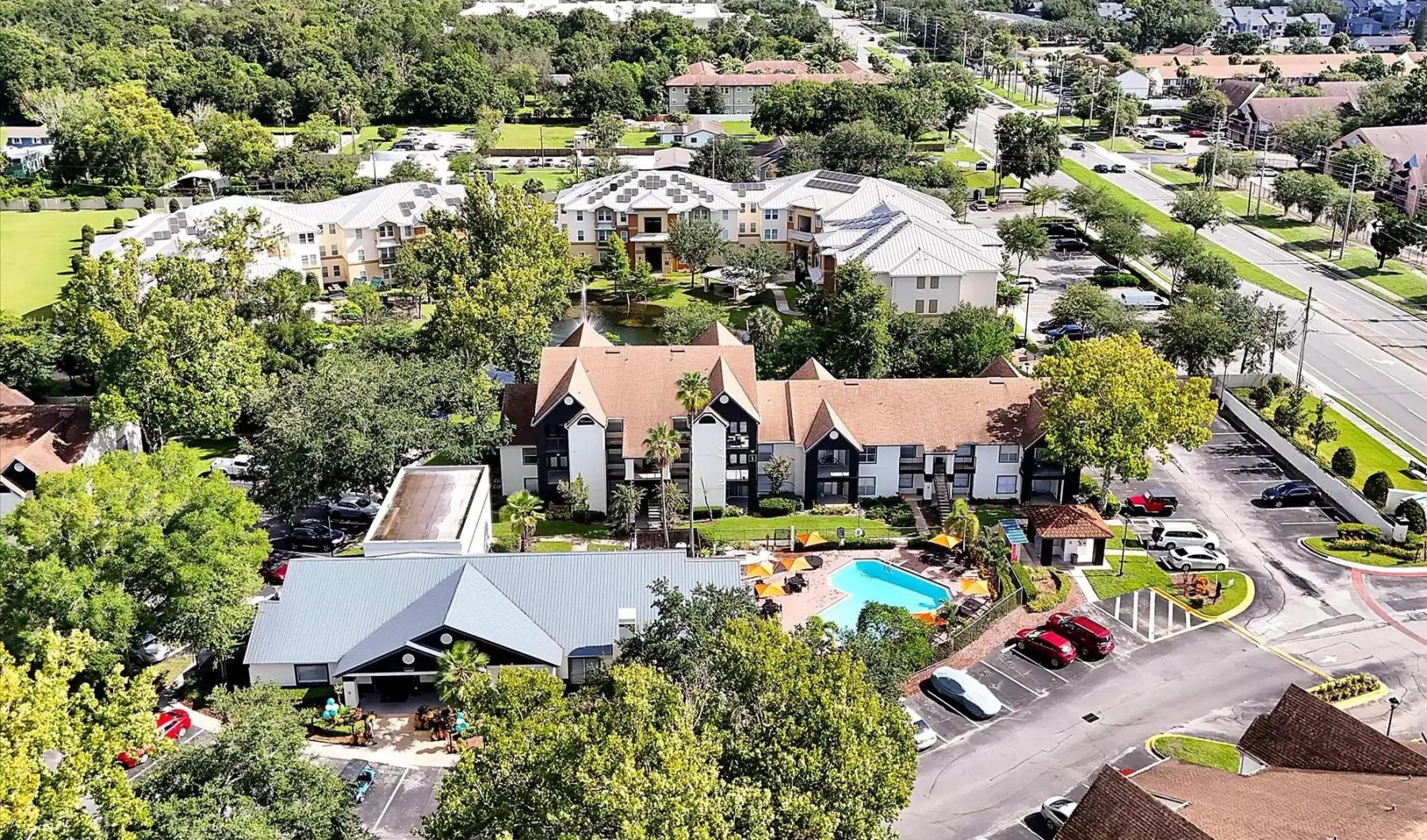 aerial view of a neighborhood